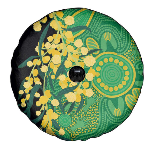 Australia Golden Wattle Spare Tire Cover Aussie Native Flowers Indigenous Art - Aussie Hoodie