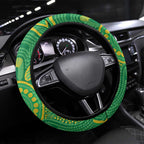 Australia Golden Wattle Steering Wheel Cover Aussie Native Flowers Indigenous Art - Aussie Hoodie