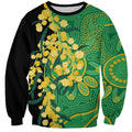 Australia Golden Wattle Sweatshirt Aussie Native Flowers Indigenous Art - Aussie Hoodie