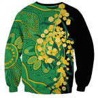 Australia Golden Wattle Sweatshirt Aussie Native Flowers Indigenous Art - Aussie Hoodie