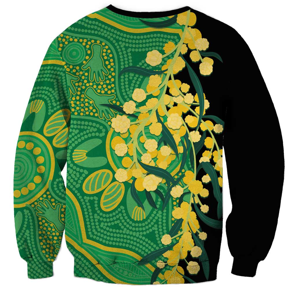 Australia Golden Wattle Sweatshirt Aussie Native Flowers Indigenous Art - Aussie Hoodie