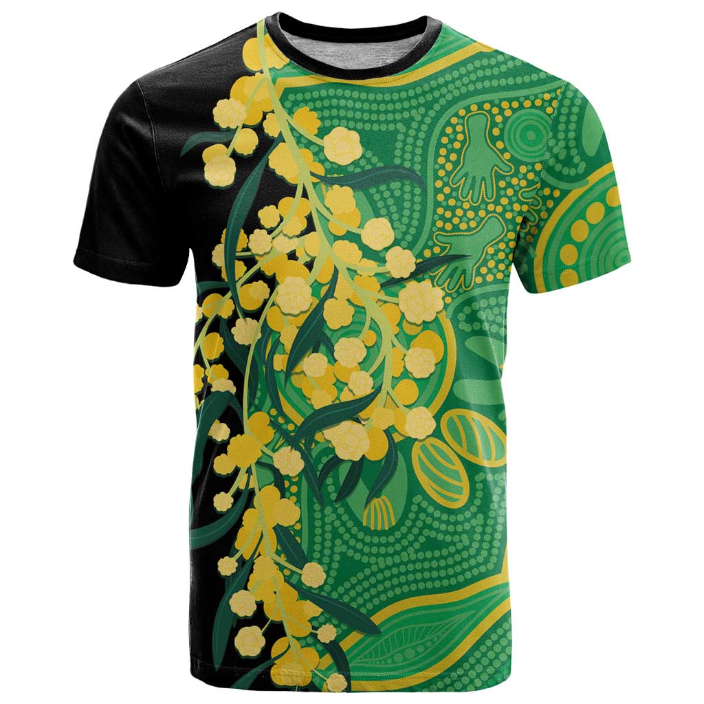 Australia Golden Wattle T Shirt Aussie Native Flowers Indigenous Art - Aussie Hoodie