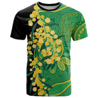 Australia Golden Wattle T Shirt Aussie Native Flowers Indigenous Art - Aussie Hoodie