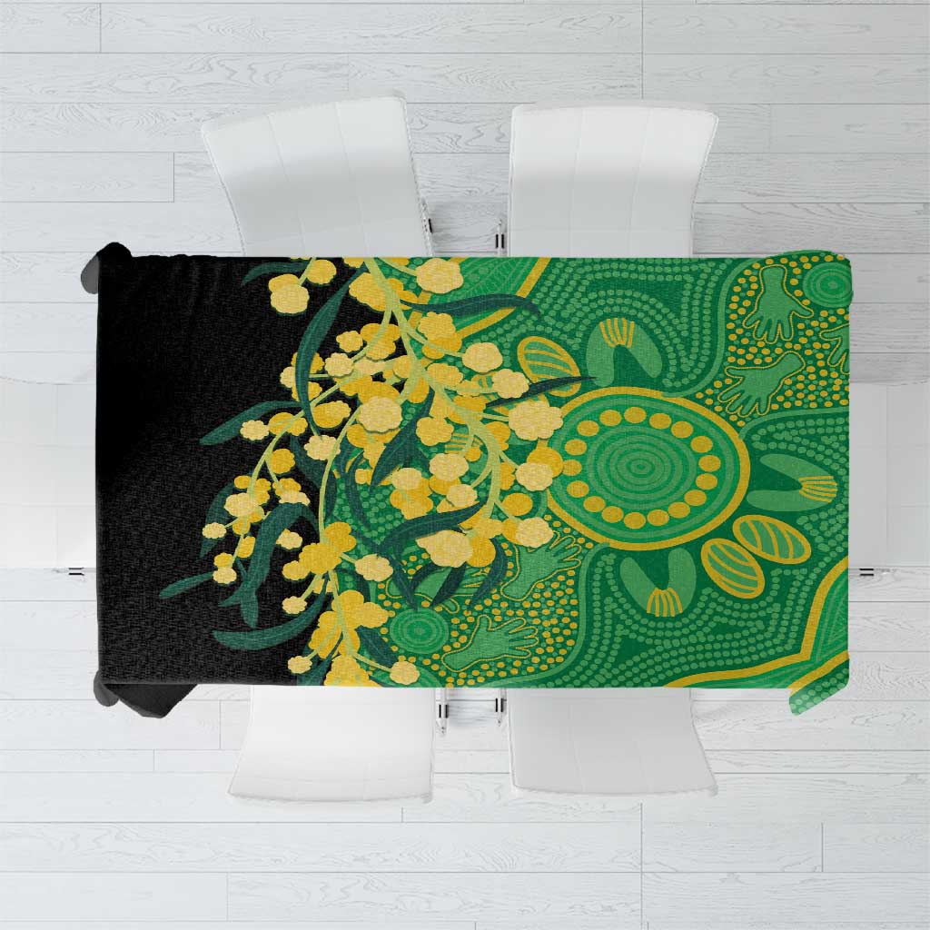 Australia Golden Wattle Tablecloth Aussie Native Flowers Indigenous Art - Aussie Hoodie