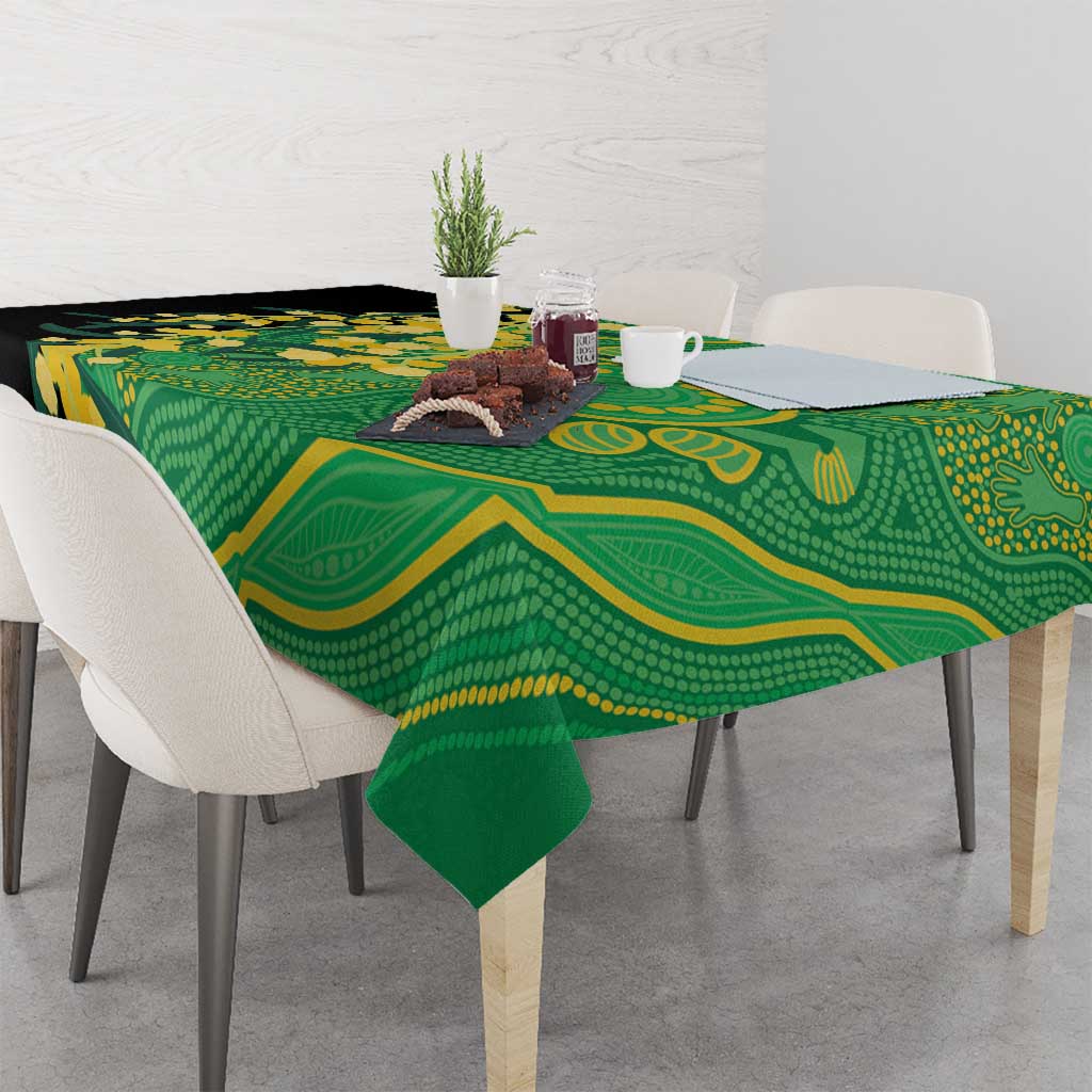 Australia Golden Wattle Tablecloth Aussie Native Flowers Indigenous Art - Aussie Hoodie