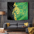 Australia Golden Wattle Tapestry Aussie Native Flowers Indigenous Art - Aussie Hoodie