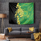 Australia Golden Wattle Tapestry Aussie Native Flowers Indigenous Art - Aussie Hoodie