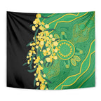 Australia Golden Wattle Tapestry Aussie Native Flowers Indigenous Art - Aussie Hoodie