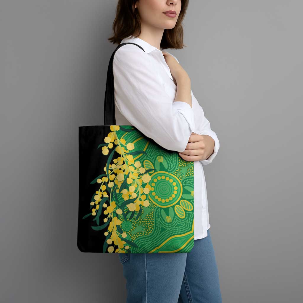 Australia Golden Wattle Tote Bag Aussie Native Flowers Indigenous Art - Aussie Hoodie