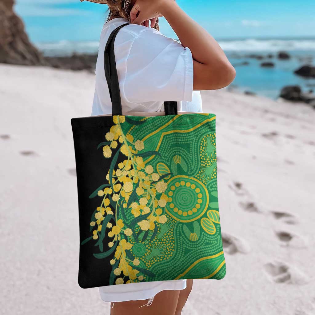 Australia Golden Wattle Tote Bag Aussie Native Flowers Indigenous Art - Aussie Hoodie