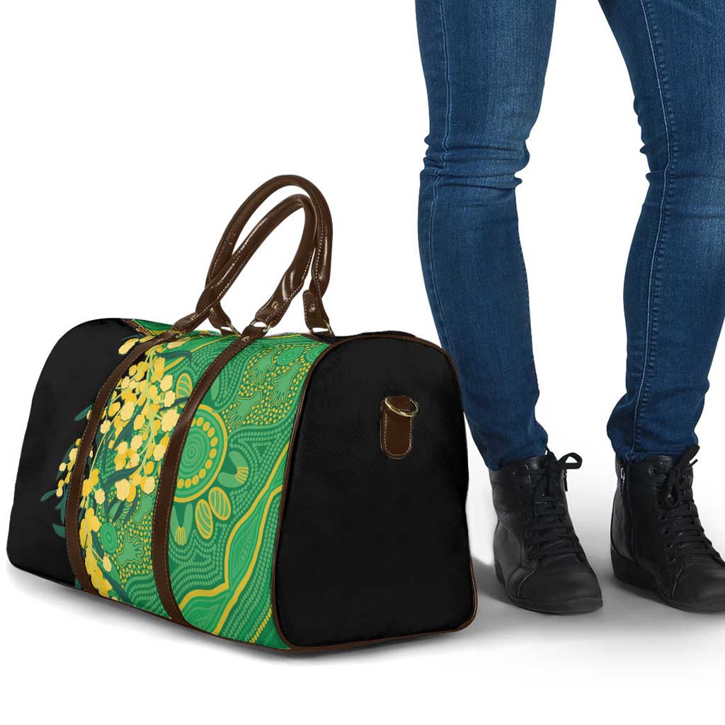 Australia Golden Wattle Travel Bag Aussie Native Flowers Indigenous Art - Aussie Hoodie