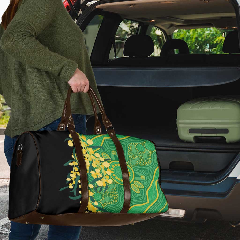 Australia Golden Wattle Travel Bag Aussie Native Flowers Indigenous Art - Aussie Hoodie