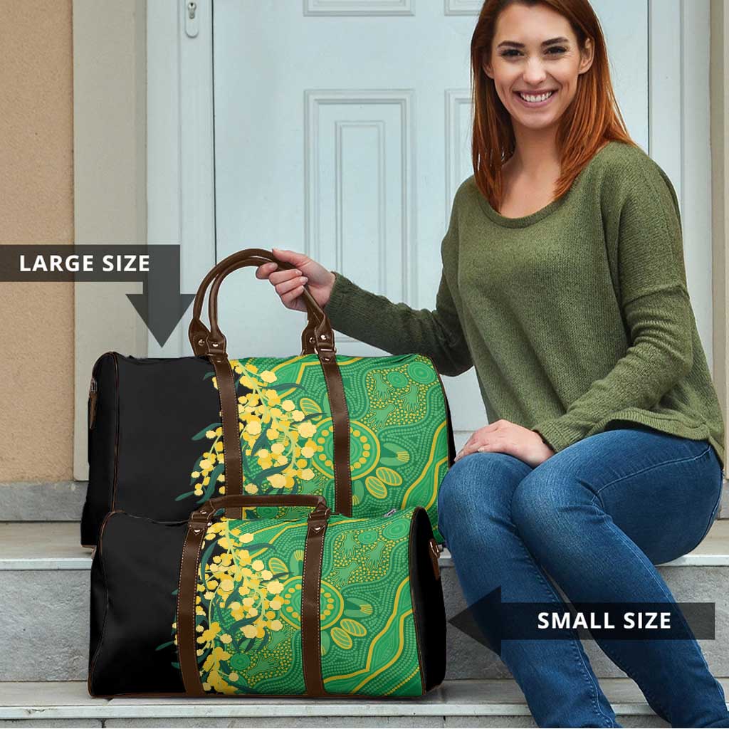 Australia Golden Wattle Travel Bag Aussie Native Flowers Indigenous Art - Aussie Hoodie