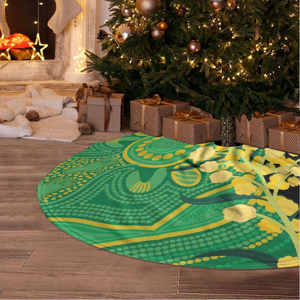 Australia Golden Wattle Tree Skirt Aussie Native Flowers Indigenous Art - Aussie Hoodie