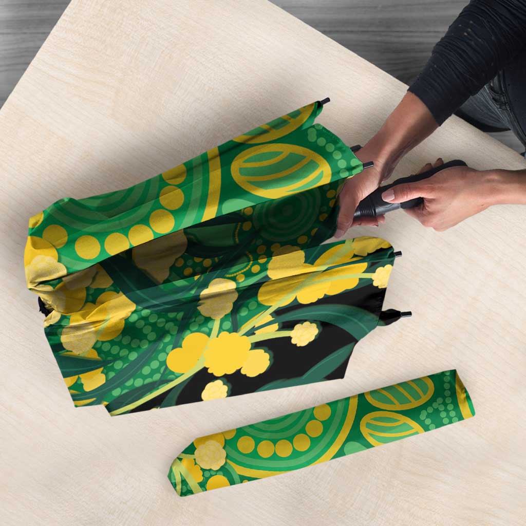 Australia Golden Wattle Umbrella Aussie Native Flowers Indigenous Art - Aussie Hoodie