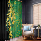 Australia Golden Wattle Window Curtain Aussie Native Flowers Indigenous Art - Aussie Hoodie