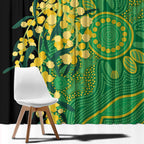 Australia Golden Wattle Window Curtain Aussie Native Flowers Indigenous Art - Aussie Hoodie