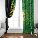 Australia Golden Wattle Window Curtain Aussie Native Flowers Indigenous Art - Aussie Hoodie