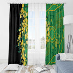 Australia Golden Wattle Window Curtain Aussie Native Flowers Indigenous Art - Aussie Hoodie