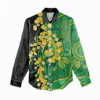 Australia Golden Wattle Women Casual Shirt Aussie Native Flowers Indigenous Art - Aussie Hoodie