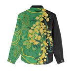 Australia Golden Wattle Women Casual Shirt Aussie Native Flowers Indigenous Art - Aussie Hoodie