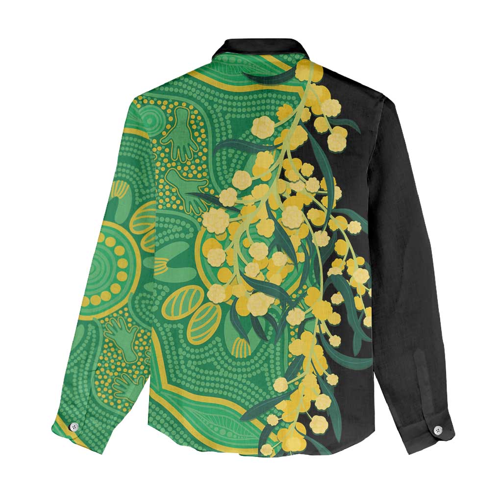 Australia Golden Wattle Women Casual Shirt Aussie Native Flowers Indigenous Art - Aussie Hoodie