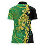 Australia Golden Wattle Women Polo Shirt Aussie Native Flowers Indigenous Art - Aussie Hoodie