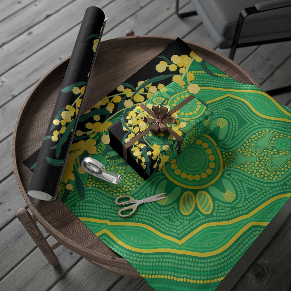 Australia Golden Wattle Wrapping Paper Aussie Native Flowers Indigenous Art - Aussie Hoodie