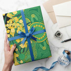 Australia Golden Wattle Wrapping Paper Aussie Native Flowers Indigenous Art - Aussie Hoodie
