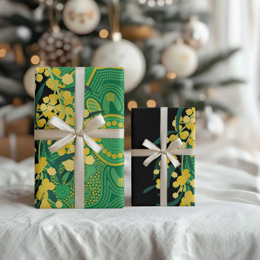 Australia Golden Wattle Wrapping Paper Aussie Native Flowers Indigenous Art - Aussie Hoodie