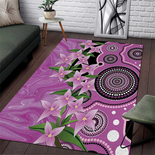 Australia Boronia Area Rug Aussie Native Flowers Indigenous Art - Aussie Hoodie