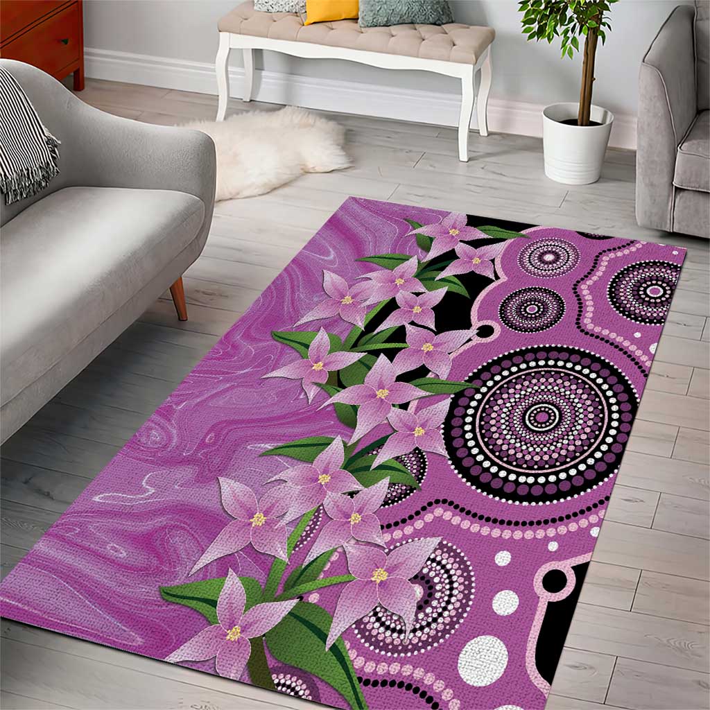 Australia Boronia Area Rug Aussie Native Flowers Indigenous Art - Aussie Hoodie
