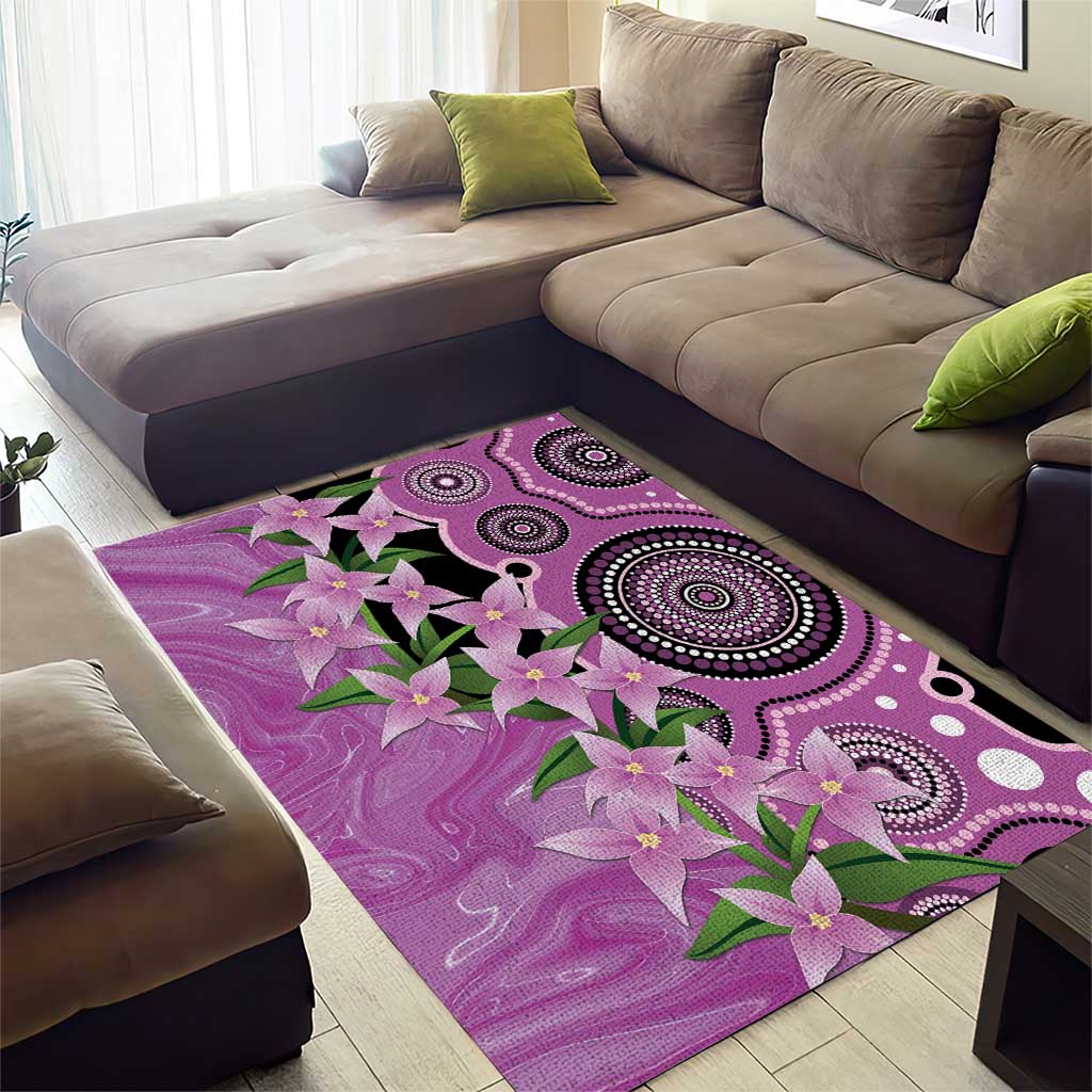 Australia Boronia Area Rug Aussie Native Flowers Indigenous Art - Aussie Hoodie