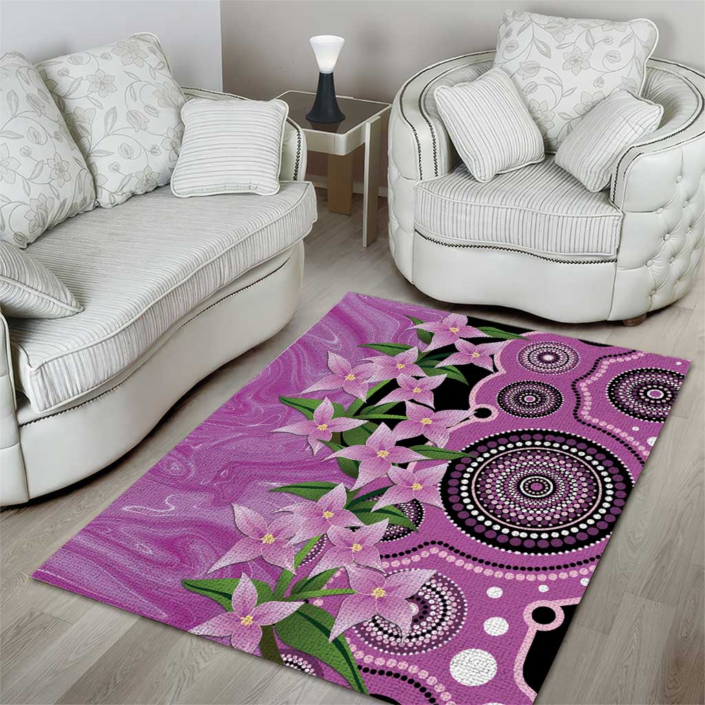 Australia Boronia Area Rug Aussie Native Flowers Indigenous Art - Aussie Hoodie