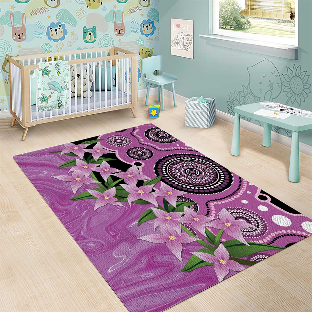 Australia Boronia Area Rug Aussie Native Flowers Indigenous Art - Aussie Hoodie