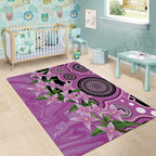 Australia Boronia Area Rug Aussie Native Flowers Indigenous Art - Aussie Hoodie
