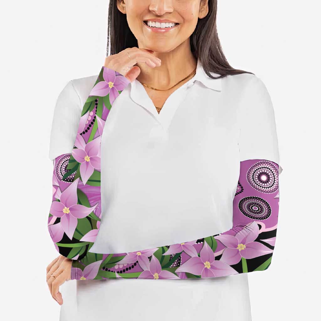 Australia Boronia Arm Sleeves Aussie Native Flowers Indigenous Art - Aussie Hoodie