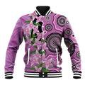Australia Boronia Baseball Jacket Aussie Native Flowers Indigenous Art - Aussie Hoodie