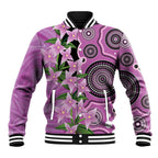 Australia Boronia Baseball Jacket Aussie Native Flowers Indigenous Art - Aussie Hoodie
