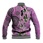 Australia Boronia Baseball Jacket Aussie Native Flowers Indigenous Art - Aussie Hoodie