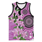 Australia Boronia Basketball Jersey Aussie Native Flowers Indigenous Art - Aussie Hoodie