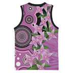 Australia Boronia Basketball Jersey Aussie Native Flowers Indigenous Art - Aussie Hoodie