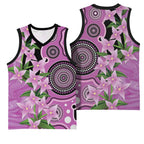 Australia Boronia Basketball Jersey Aussie Native Flowers Indigenous Art - Aussie Hoodie