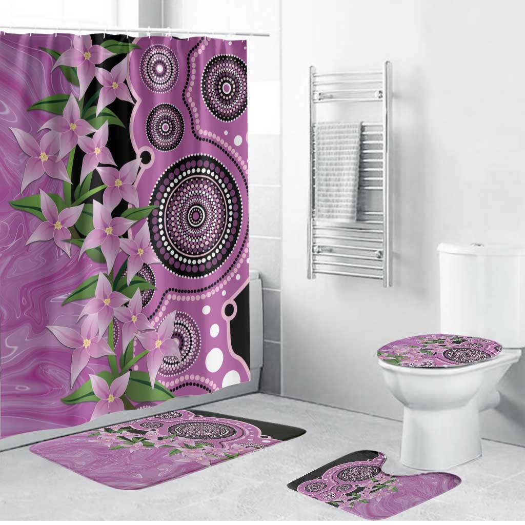 Australia Boronia Bathroom Set Aussie Native Flowers Indigenous Art - Aussie Hoodie