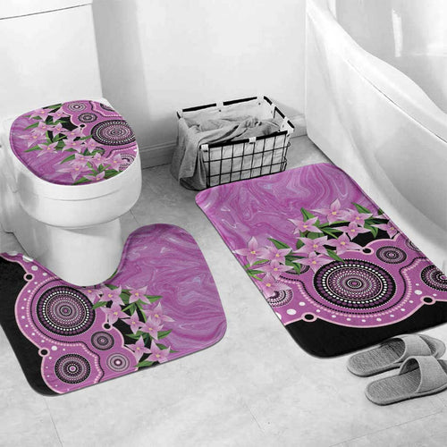 Australia Boronia Bathroom Set Aussie Native Flowers Indigenous Art - Aussie Hoodie