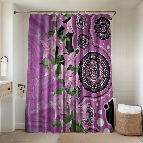 Australia Boronia Bathroom Set Aussie Native Flowers Indigenous Art - Aussie Hoodie