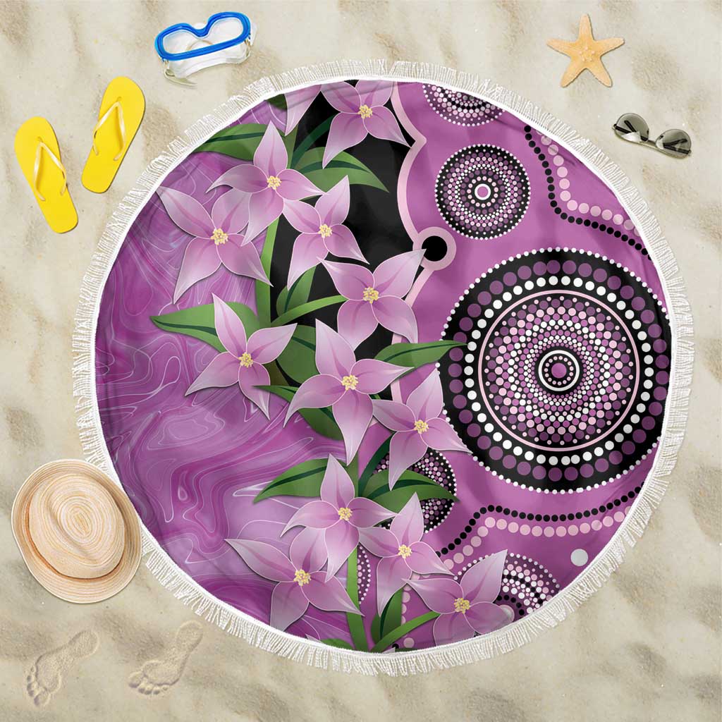 Australia Boronia Beach Blanket Aussie Native Flowers Indigenous Art - Aussie Hoodie