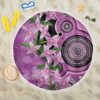 Australia Boronia Beach Blanket Aussie Native Flowers Indigenous Art - Aussie Hoodie
