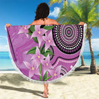 Australia Boronia Beach Blanket Aussie Native Flowers Indigenous Art - Aussie Hoodie