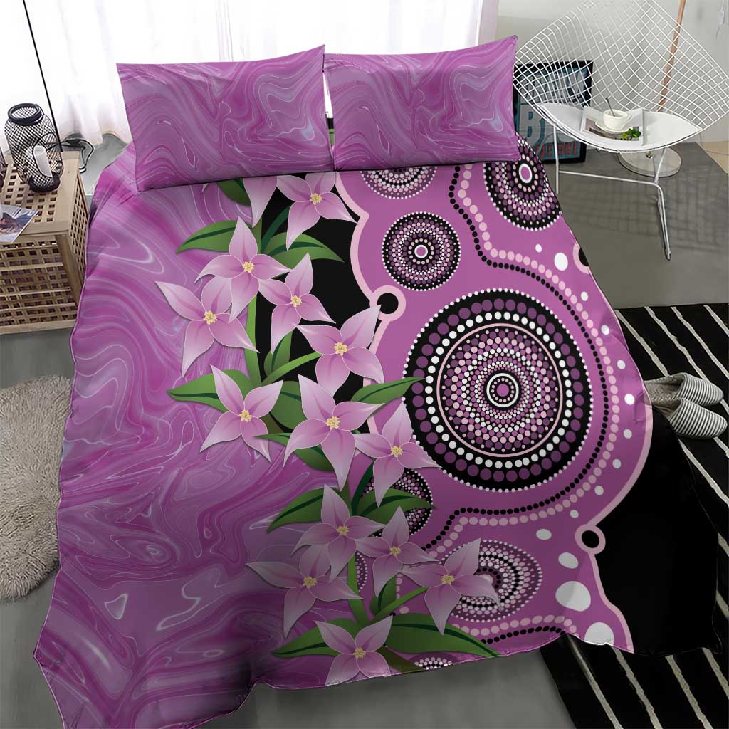 Australia Boronia Bedding Set Aussie Native Flowers Indigenous Art - Aussie Hoodie